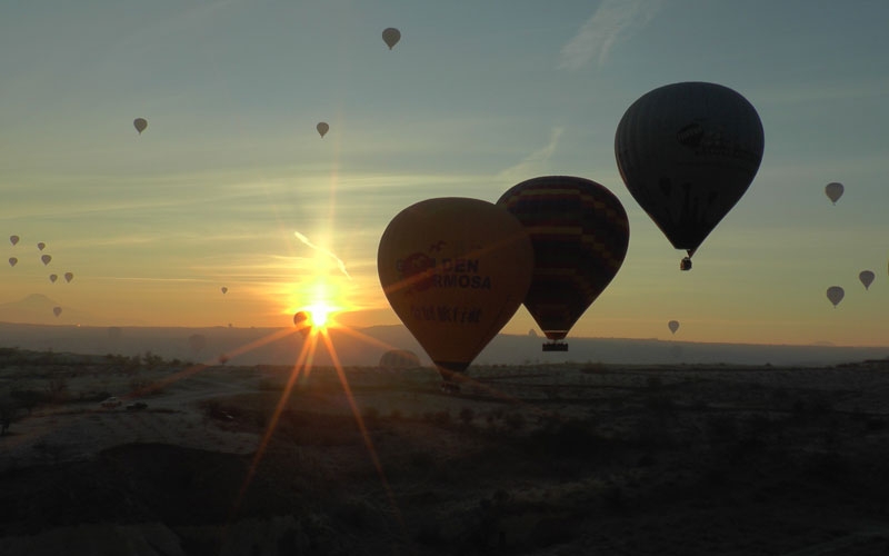 Kapadokya'da balonla seyahat rekor kırdı