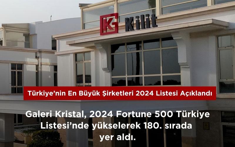 Galeri Kristal, Fortune 500 Türkiye 2024 Listesinde 180. Sırada