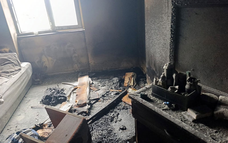 Otel lojmanında çıkan yangın korkuttu