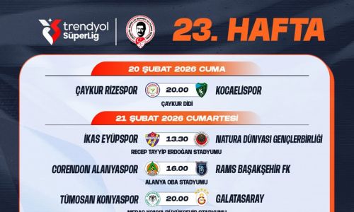 Trendyol Süper Lig'de 23. hafta programı açıklandı