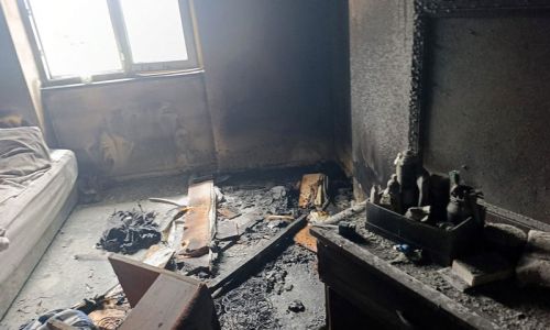 Otel lojmanında çıkan yangın korkuttu