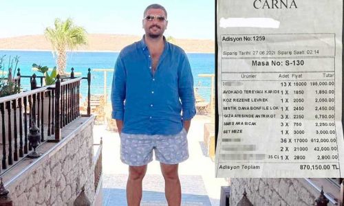 Adisyon değil servet: Tam 870 bin 150 TL