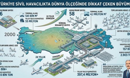 Havalimanlarımızın yıllık yolcu kapasitesi 55 milyondan 397,4 milyonun üzerine çıktı