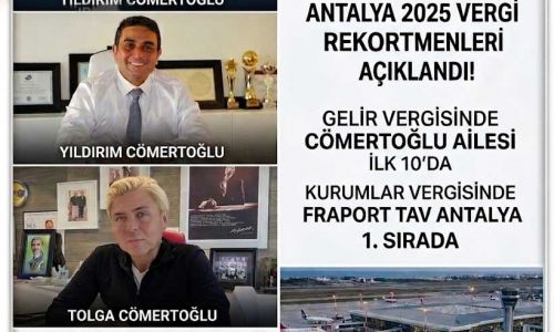 Antalya’nın vergi rekortmenleri turizm sektörü oldu