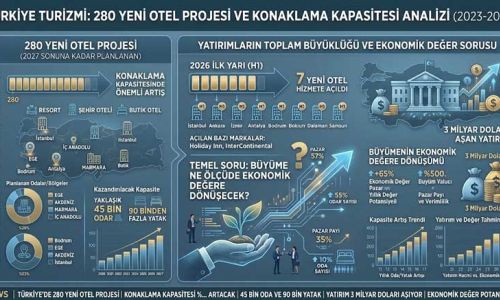 Türkiye turizm sektöründe 2027 sonuna kadar  280 yeni otel açılması planlanıyor